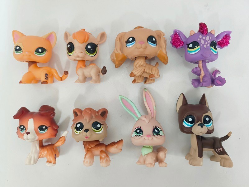 8pcs/lot LPS Toys Littlest Pet Shop Cat Dog Cow Bunny Dragon Animal Figures 064