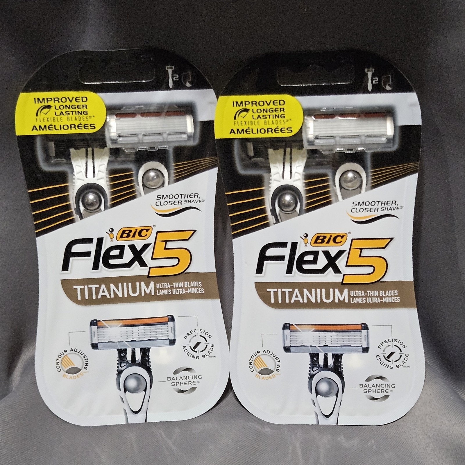 BIC Flex 5 Titanium Balancing Sphere Razors 5 Blade Ergonomic Handle 4 Razors