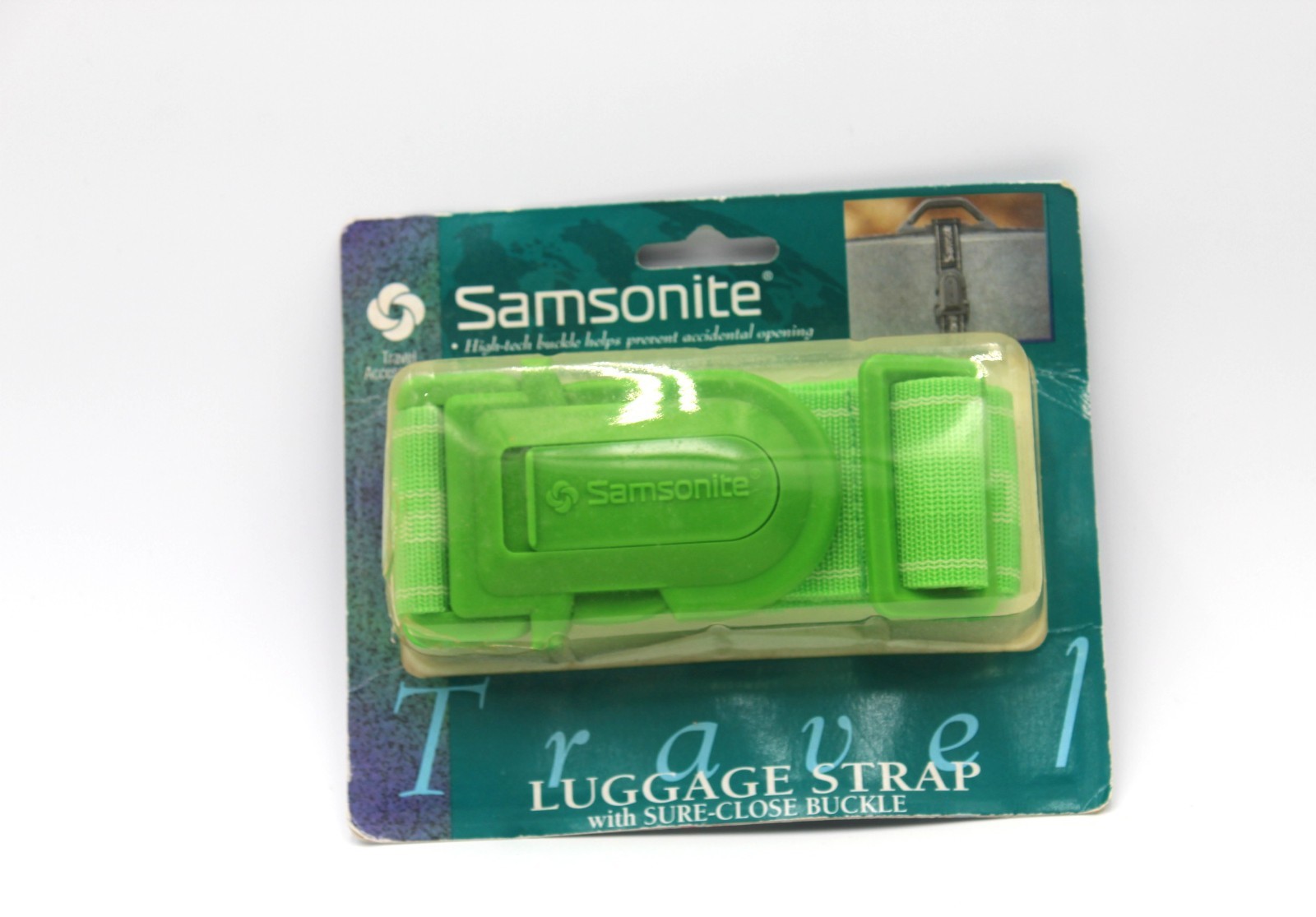 Samsonite Travel Luggage Strap W Sure Close Buckle Heavy Duty Accessory Neon NOS