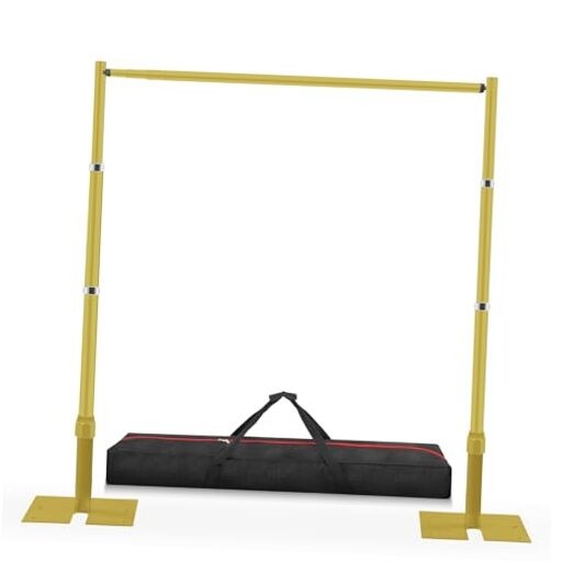  10ft x 10ft Adjustable Backdrop Stand Kit - Heavy Duty Pipe and Drape Golden