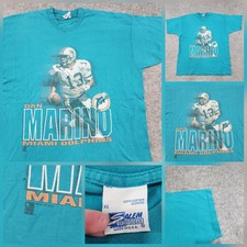VTG 90s Miami Dolphins Dan Marino Mens XL NFL Football Graphic T Shirt Salem