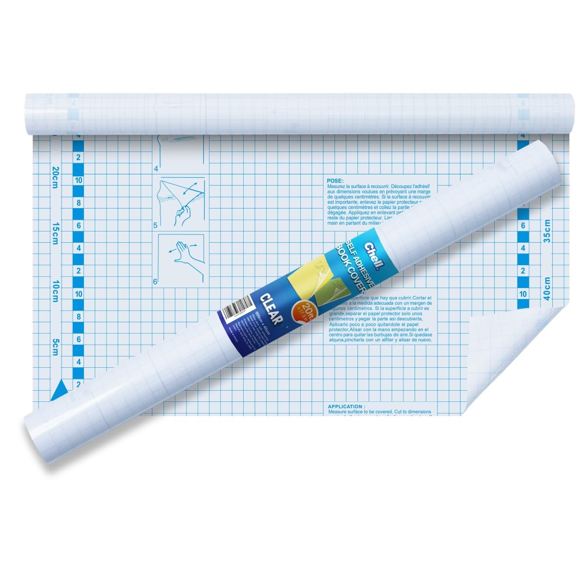 Clear Contact Paper Roll for Books 17.5 in x 20 ft Clear Self Adhesive Book C