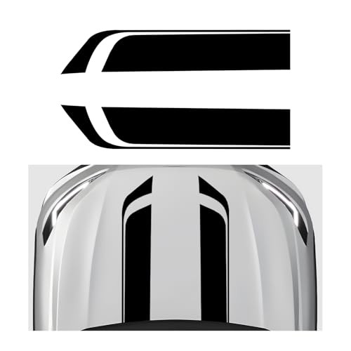 2 PCS Car Hood Stripe Sticker, 33.5"×6.5" Universal Racing Stripes Decal Black