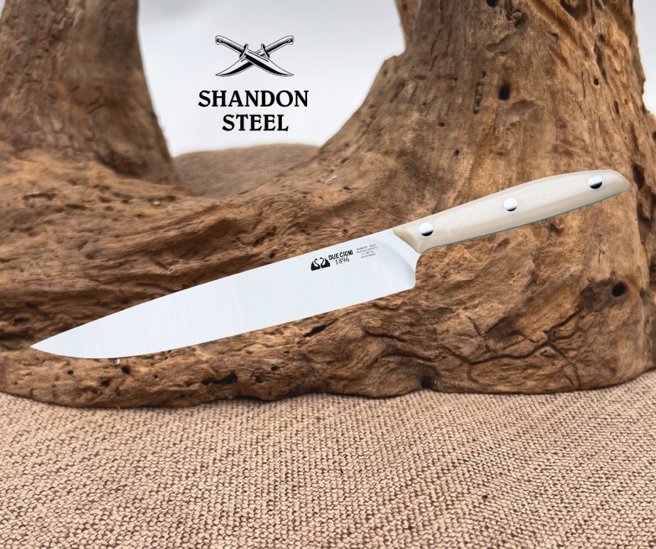 Due Cigni Kitchen MEAT SLICER KNIFE 2C 1007 W 7.87" Blade White Handle Italy