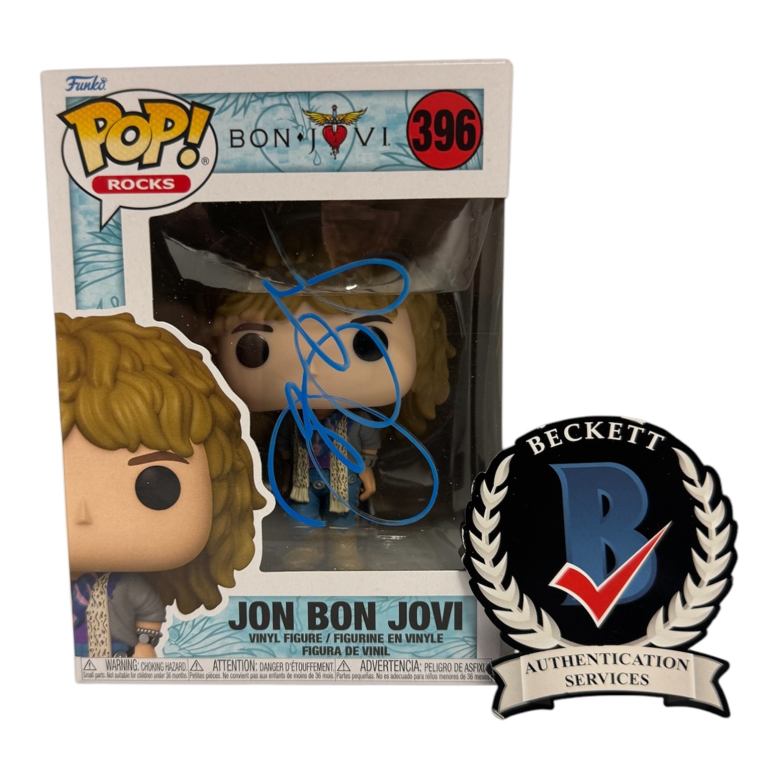 Jon Bon Jovi Signed Autograph Bon Jovi Funko Pop 396 Beckett BAS