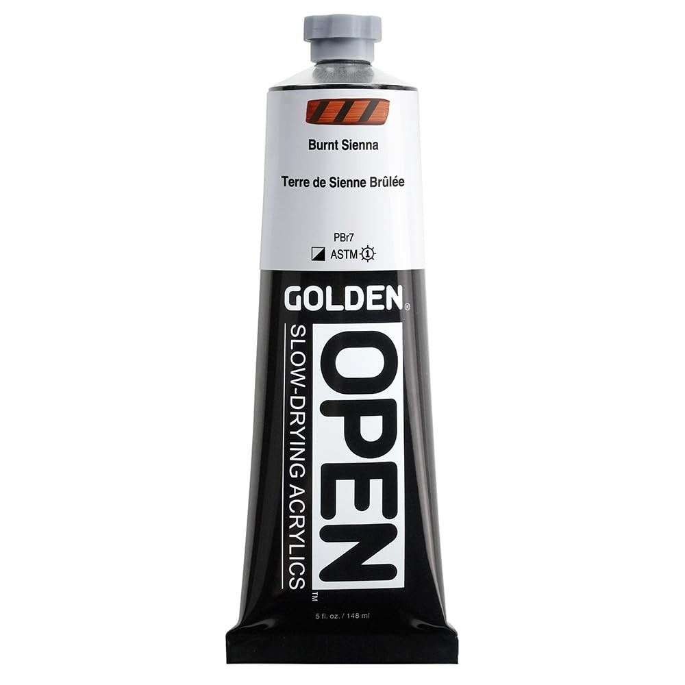 GOLDEN OPEN Slow-Drying Acrylics Burnt Sienna 5oz Professional Paint