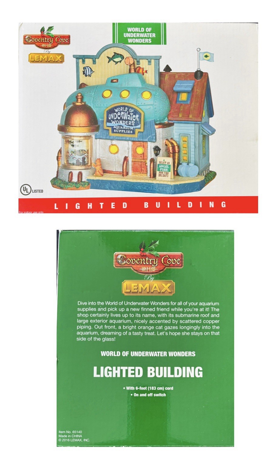 Lemax Lighted Christmas Building WORLD OF UNDERWATER WONDERS AQUARIUM 2016 NEW