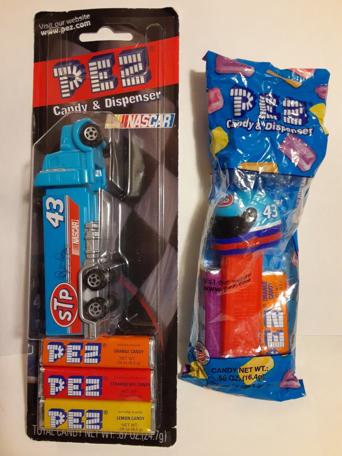 Richard Petty #43 PEZ Dispenser Truck NASCAR Semi Trailer & Helmet STP