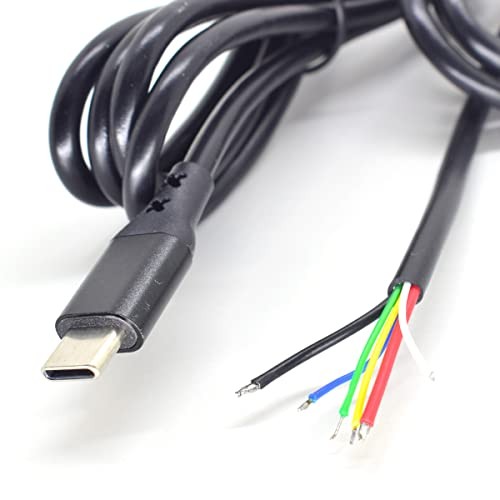 USB C Pigtail Cable, Type-C 4ft 1.2meter 5A 20AWG 6 core Power Data Pigtail 