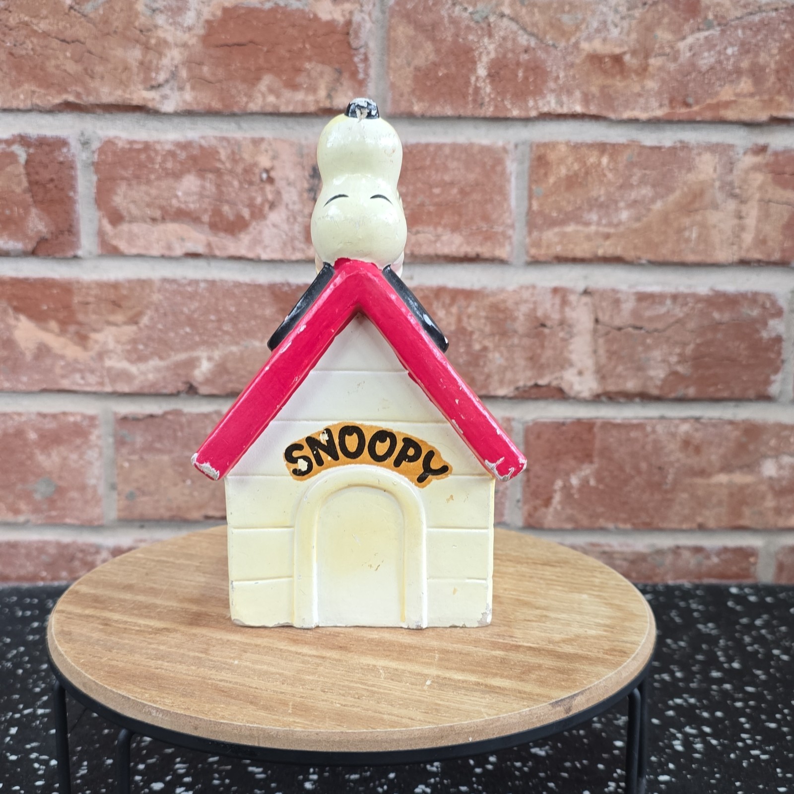 Determined Productions Snoopy Doghouse Ceramic Piggy Bank Collectible
