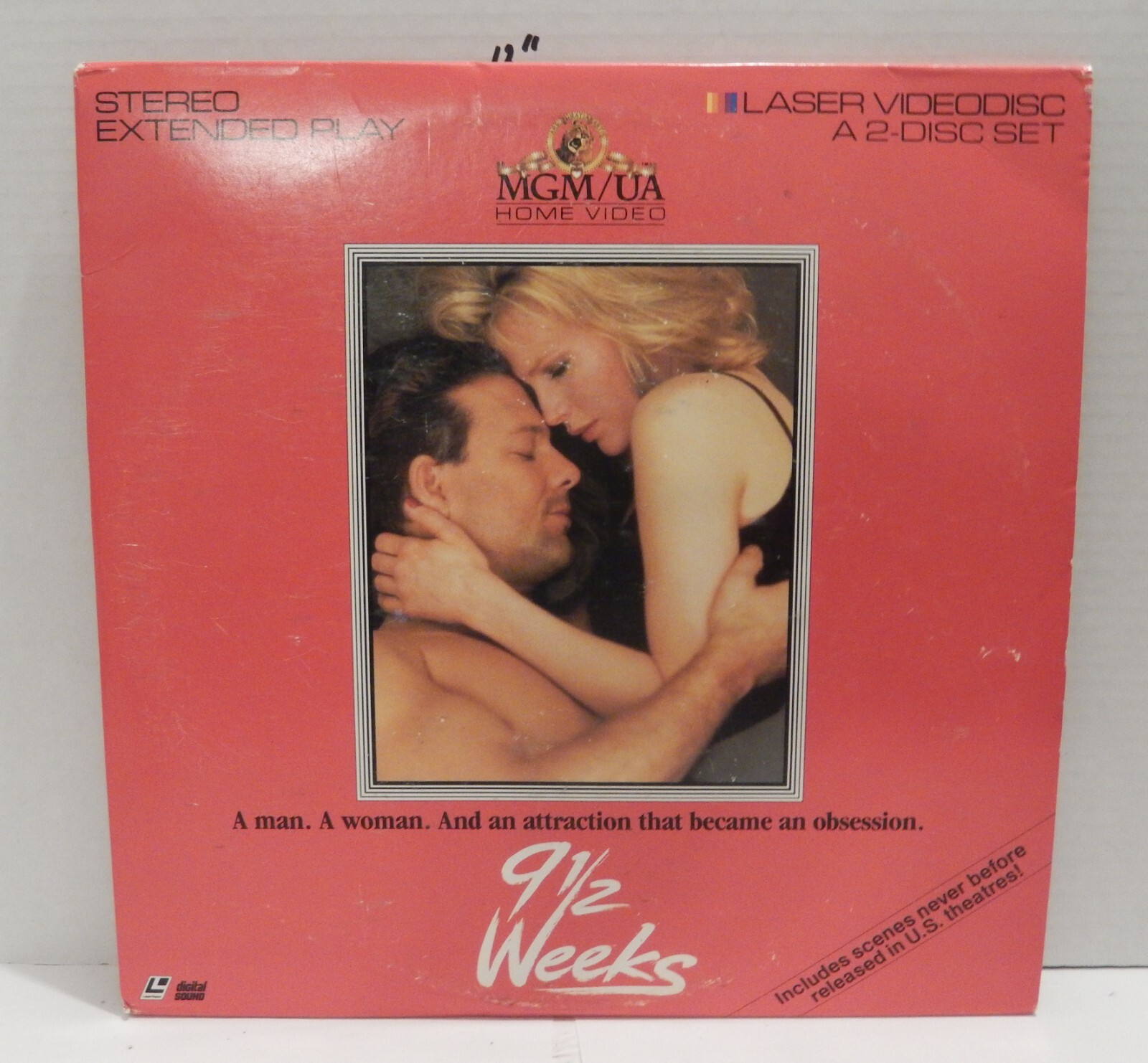 Laserdisc 1986 9 1/2 weeks Mickey Rourke Kim Basinger Laser Disc