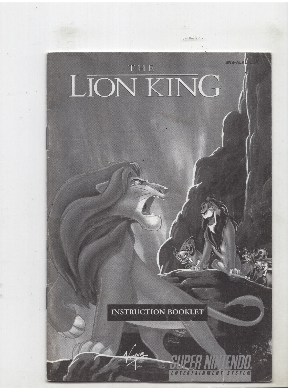 The Lion King Super Nintendo SNES Manual Only Authentic Original