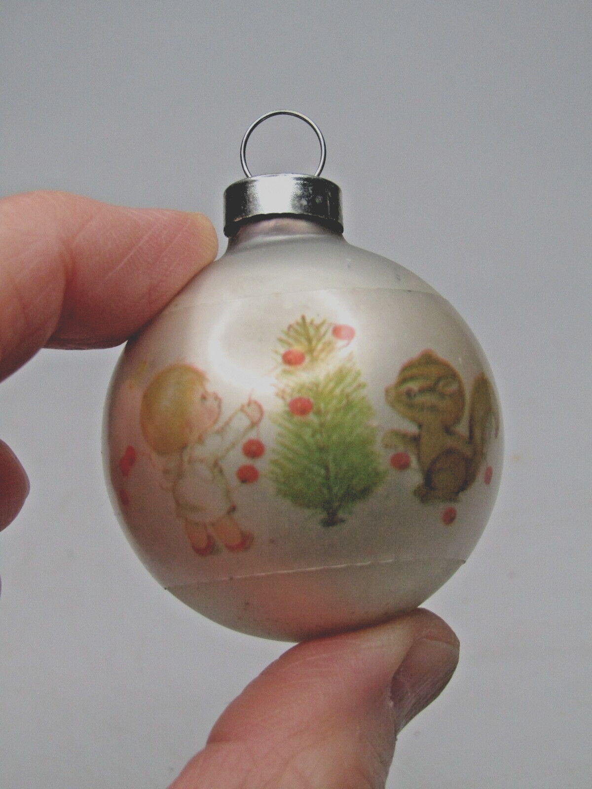 1975 Hallmark Tree Trimmer Collection Little Miracles Christmas Glass Ornament