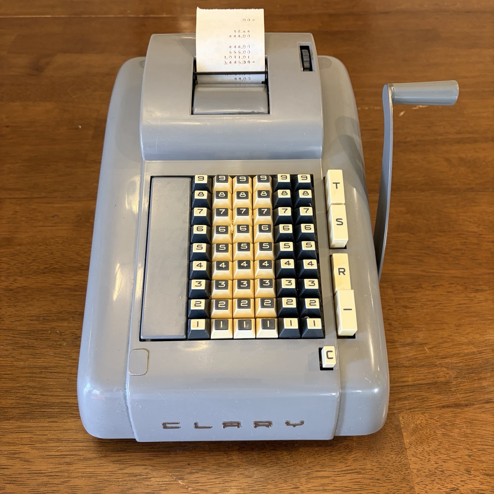 CLARY Multiplier 1950s Mechanical Printing Adding Machine Crank Calculator USA