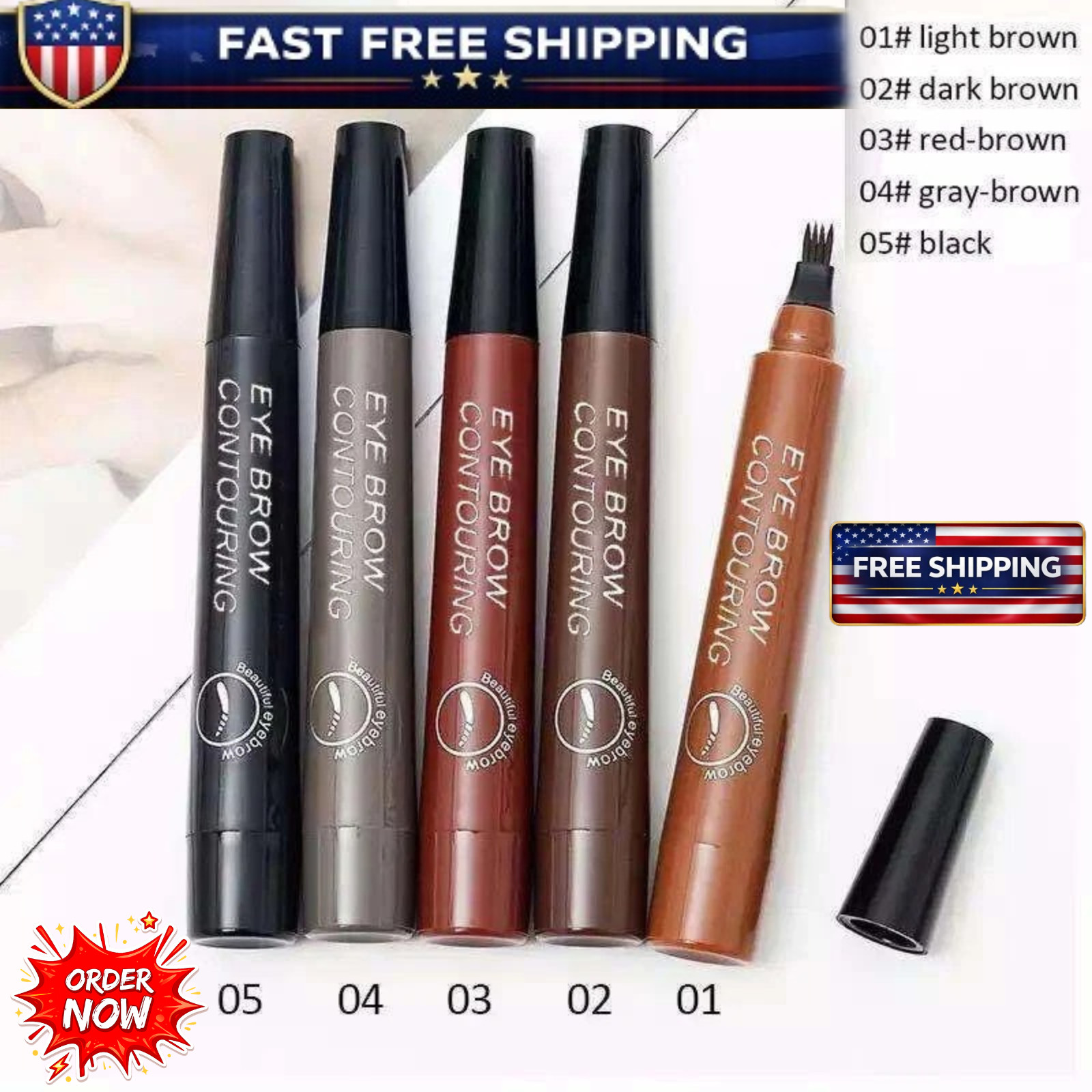 Microblading Tattoo Eyebrow Ink Pen Long Lasting Eye Brow Pencil 3D Fork Makeup