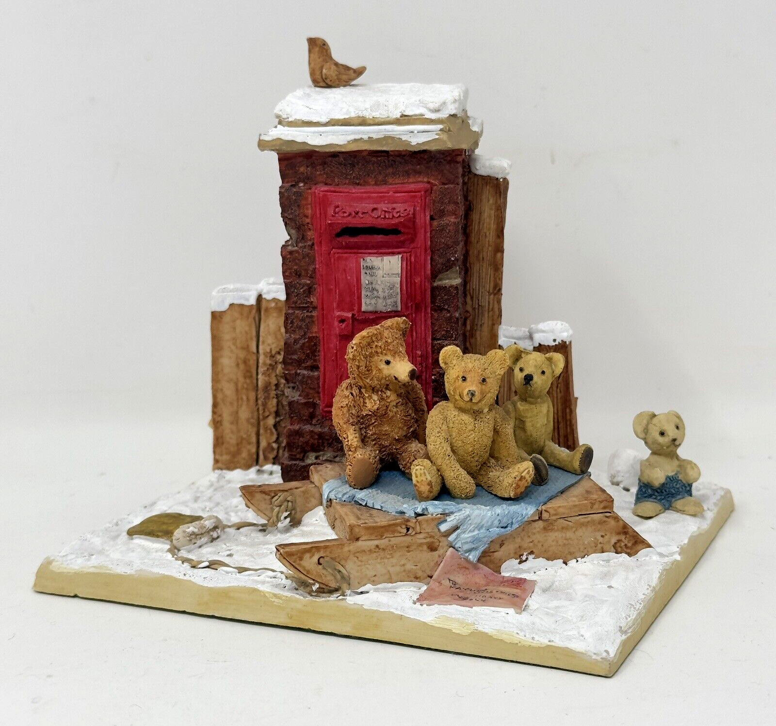 Vtg PETER FAGAN COLOUR BOX Bears Letter To Santa Figurine Mail Post Box HTF