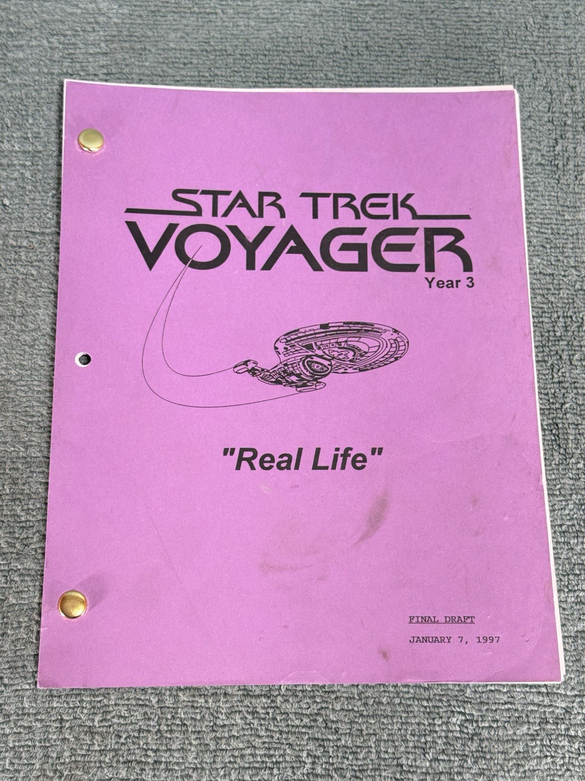Star Trek Voyager Original Studio Script Season 3 Episode 22 “Real Life”