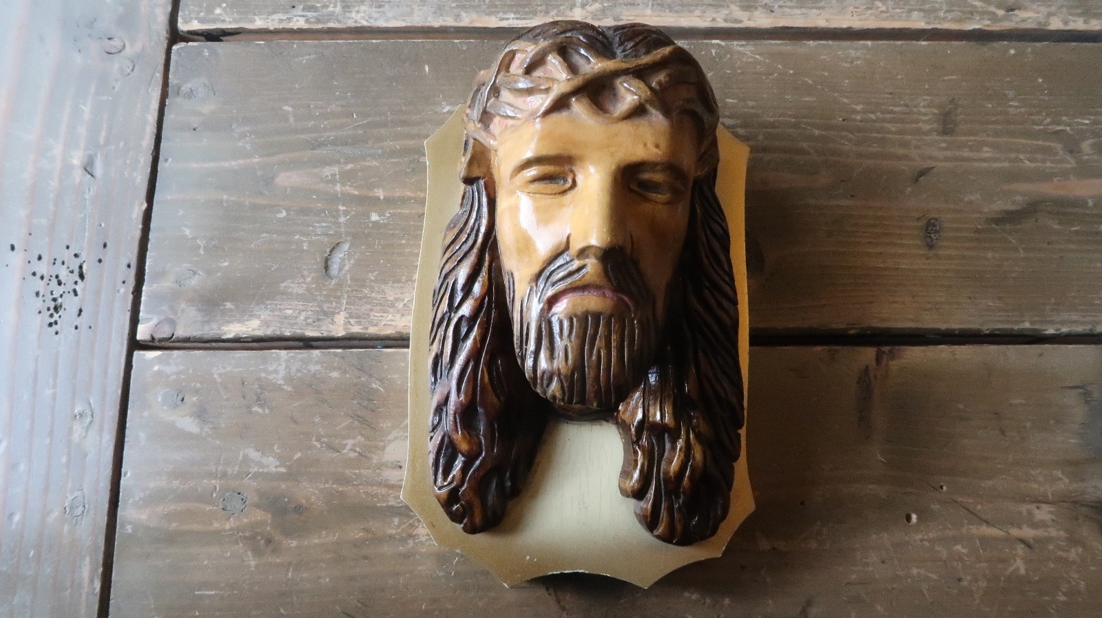 Jesus Christ Christian 3D Wall Wood Carving Mounted 7.75" x 5"