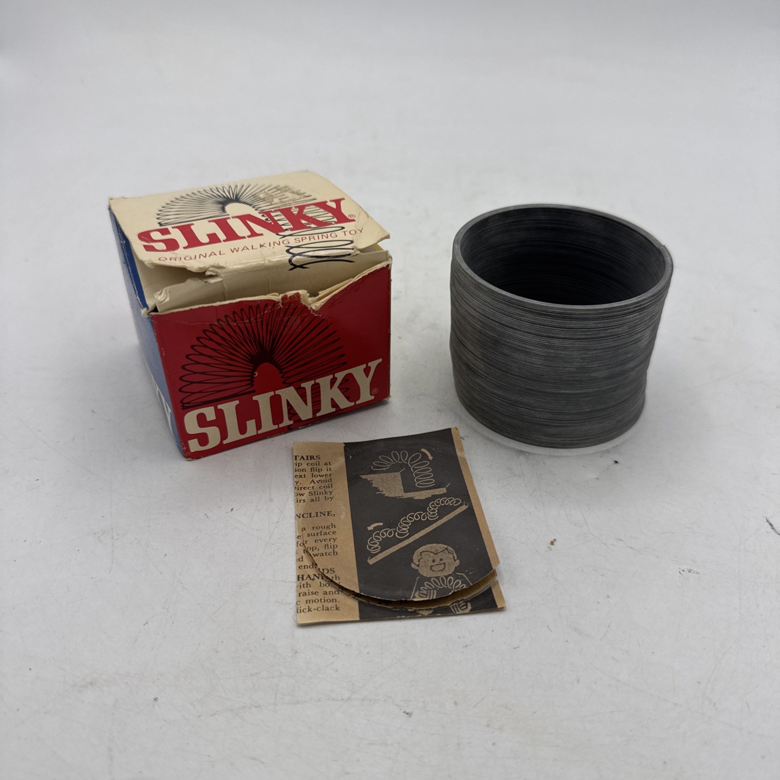Vintage James Industries Slinky Original Box Walking Spring Toy 60s