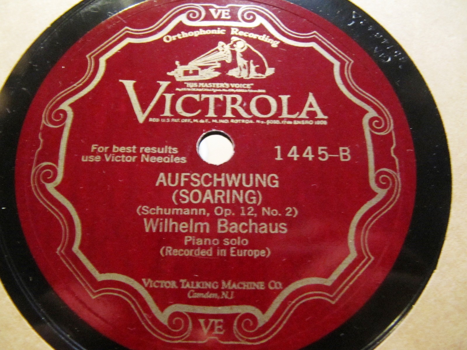 1929 Wilhelm BACKHAUS Piano Albeniz GODOWSKY TANGO Schumann Aufschwung VIC 1445