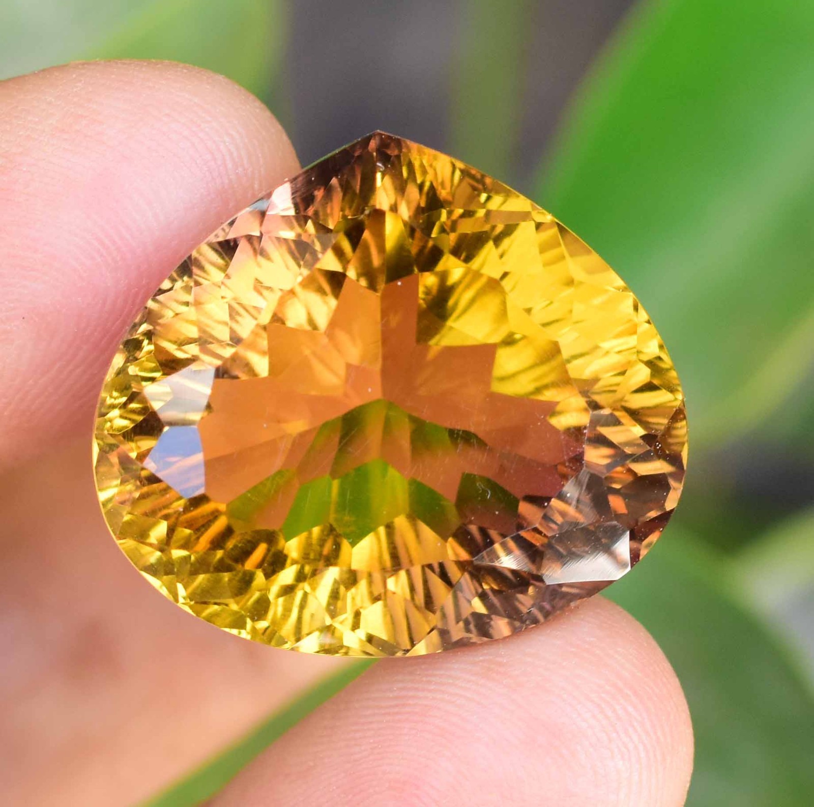 Flawless Natural Bi-Color Ametrine 50.40Ct Pear Cut Certified Untreated Gemstone