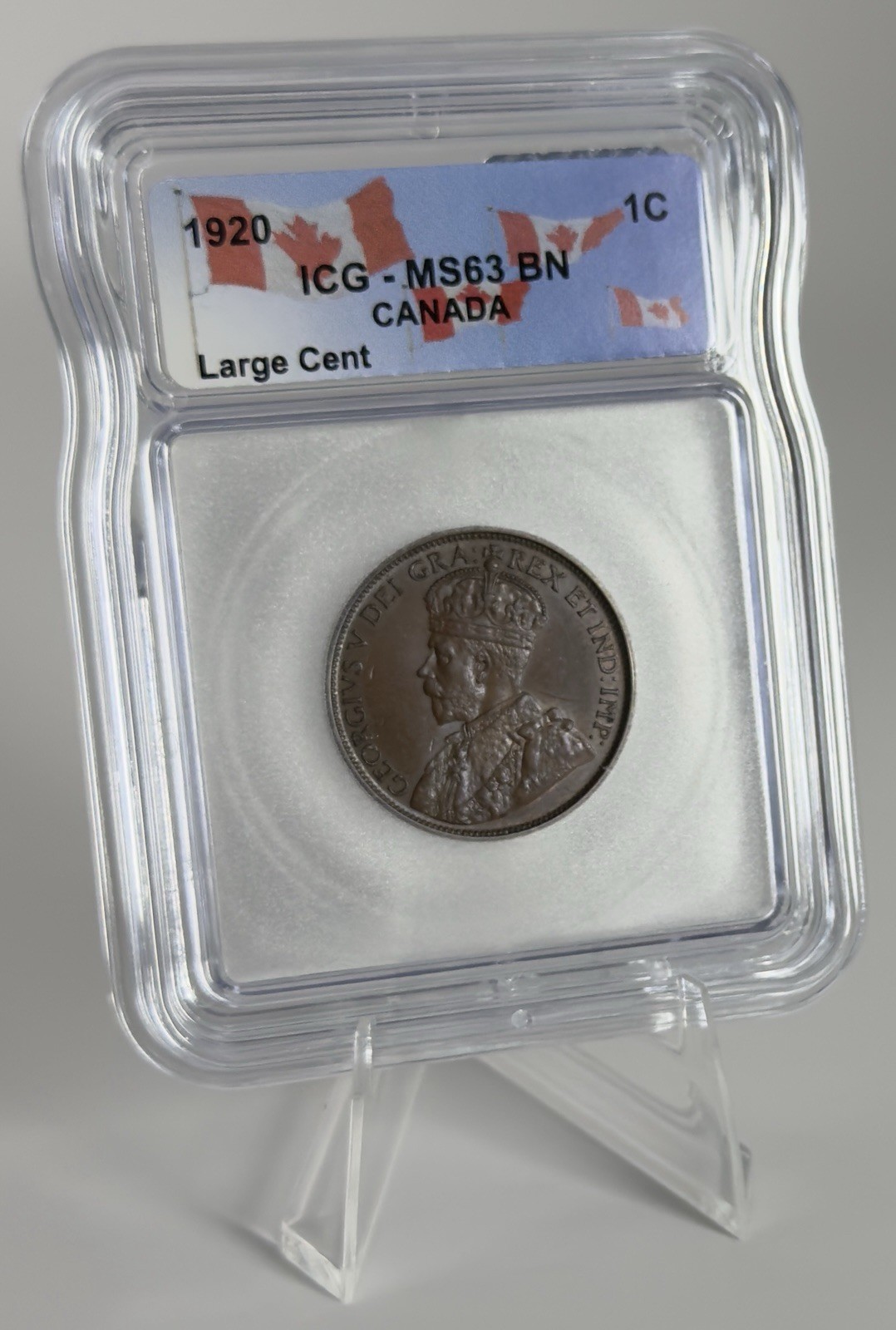 1920 Canada King George V  LARGE CENT MS63 BN 95% Copper Large Bust Variety