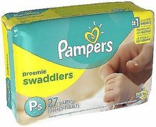 3 Packs Of Pampers Swaddlers Diapers - Preemie - 27 Pack 81 Diapers Total
