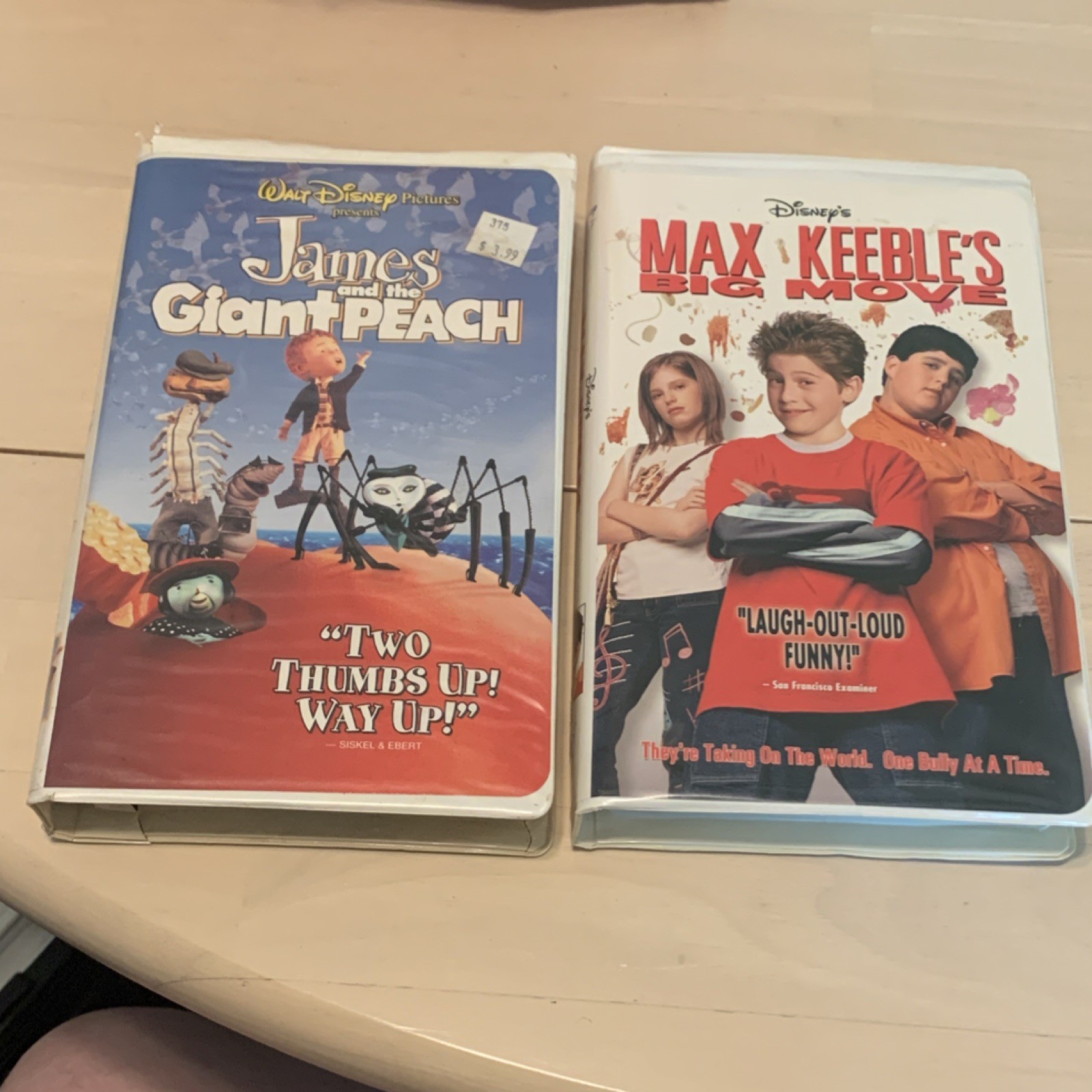 Walt Disney James and the Giant Peach & Max Keeble's Big Move VHS NTSC
