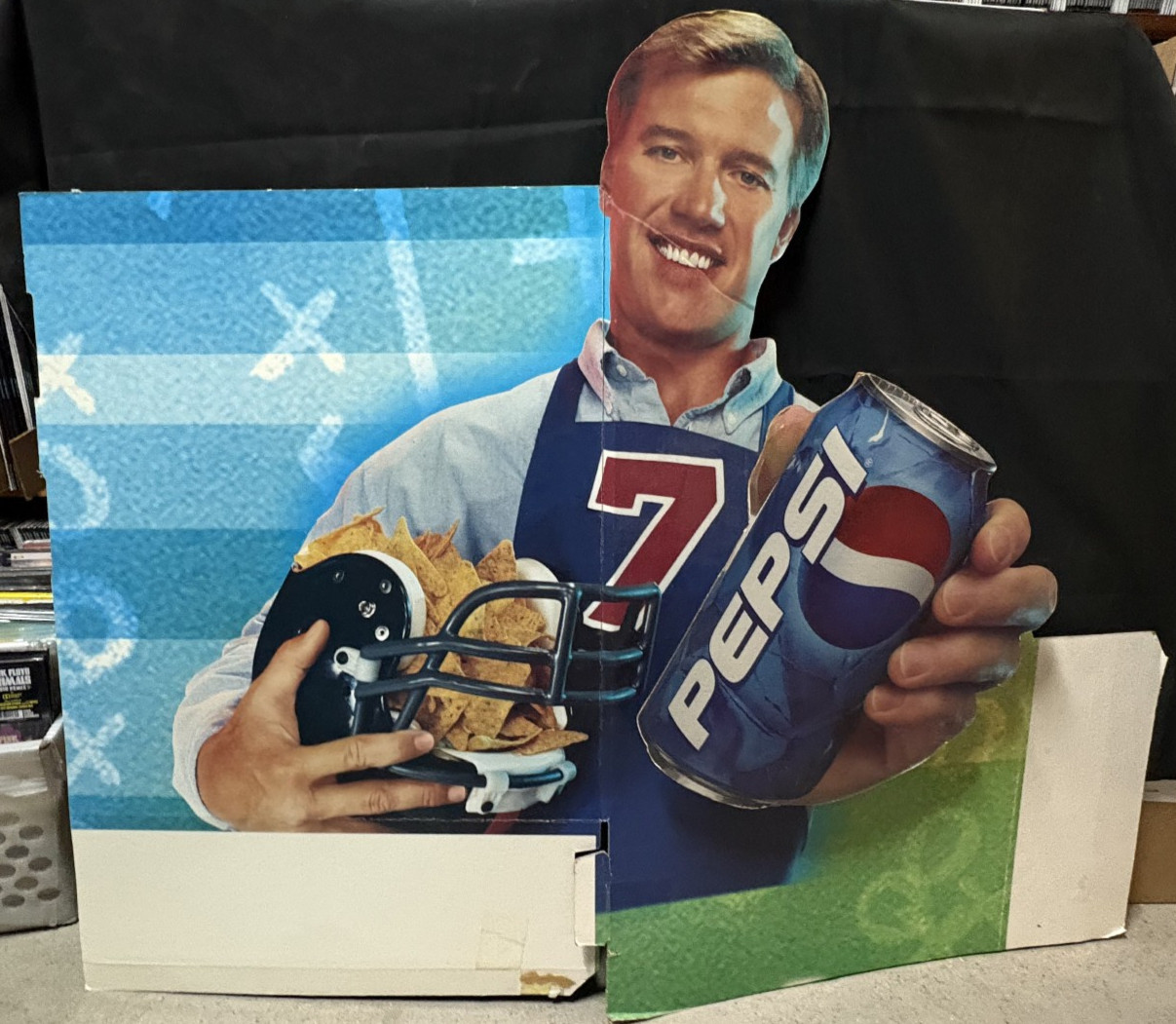 1999 Pepsi Football Cardboard Cutout Standee John Elway Ad Promo COMPLETE