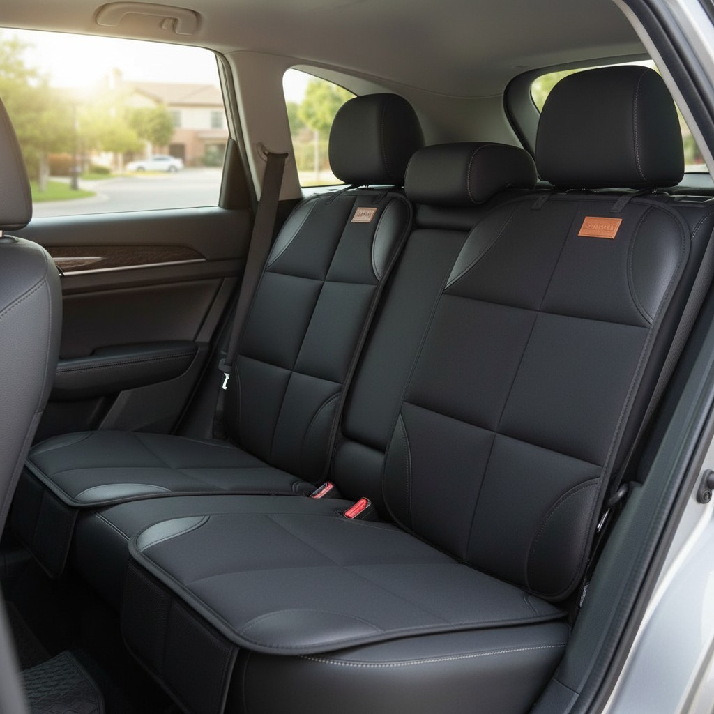 Car Seat Protector 2-Pack - Thick Padding & Non-Slip Backing for Ultimate Safety