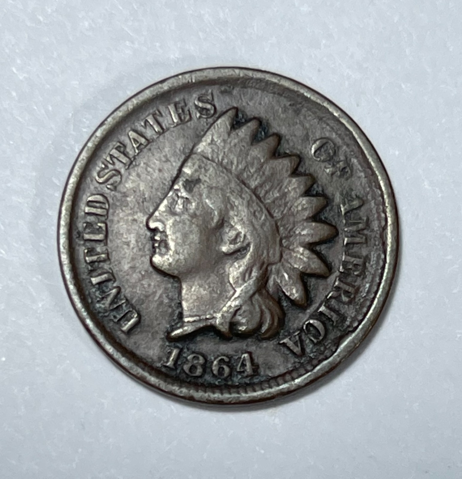 1864 BZ Indian 1C (#18368) Fine weak lib lite issues