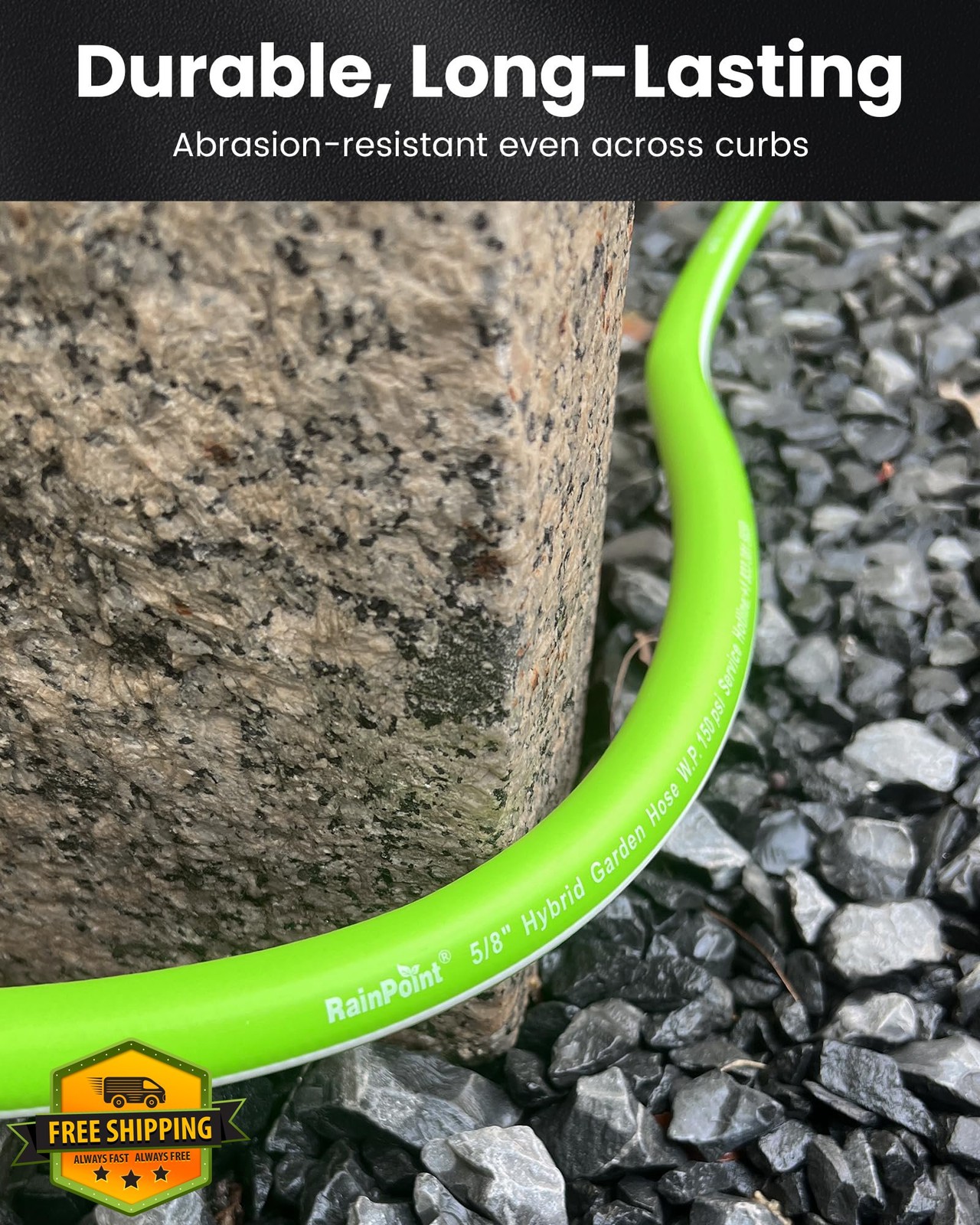 RAINPOINT 5ft Garden Hose Leader Lightweight Hybrid Rubber Swivel Handle