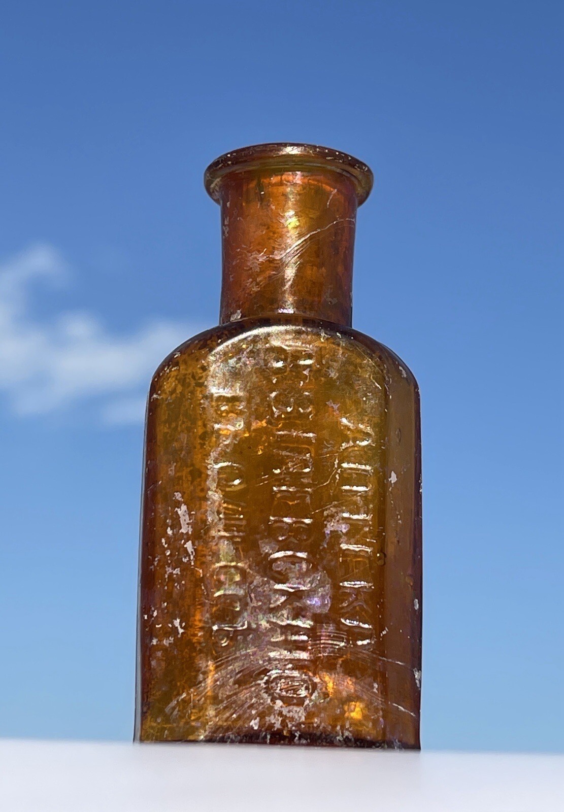 1870-90s pharmacy bottle from the Czars era "A.Gaevsky in Odessa" 2.5 inches