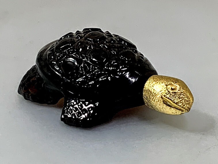 Rare 1960-70 Vintage AVON amber turtle Perfume Bottle Figurine