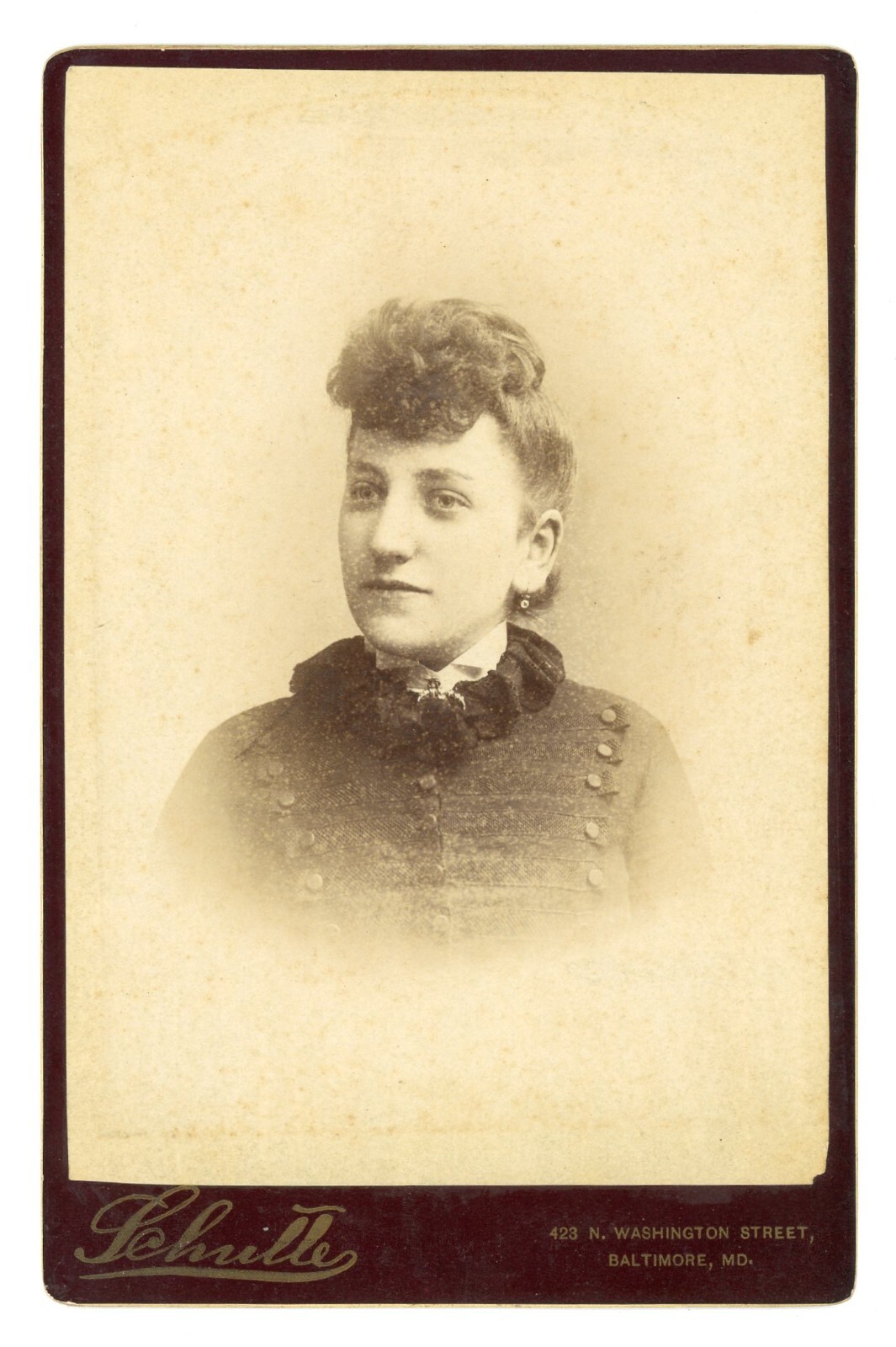 Woman's Portrait c1800's Antique Real Photo Cabinet Card Baltimore MD        072