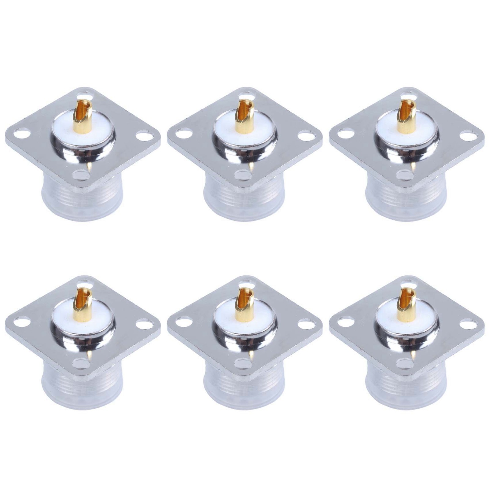 6X UHF Female SO239 Panel Chassis Mount Flange Deck Mount Solder Cup 4669