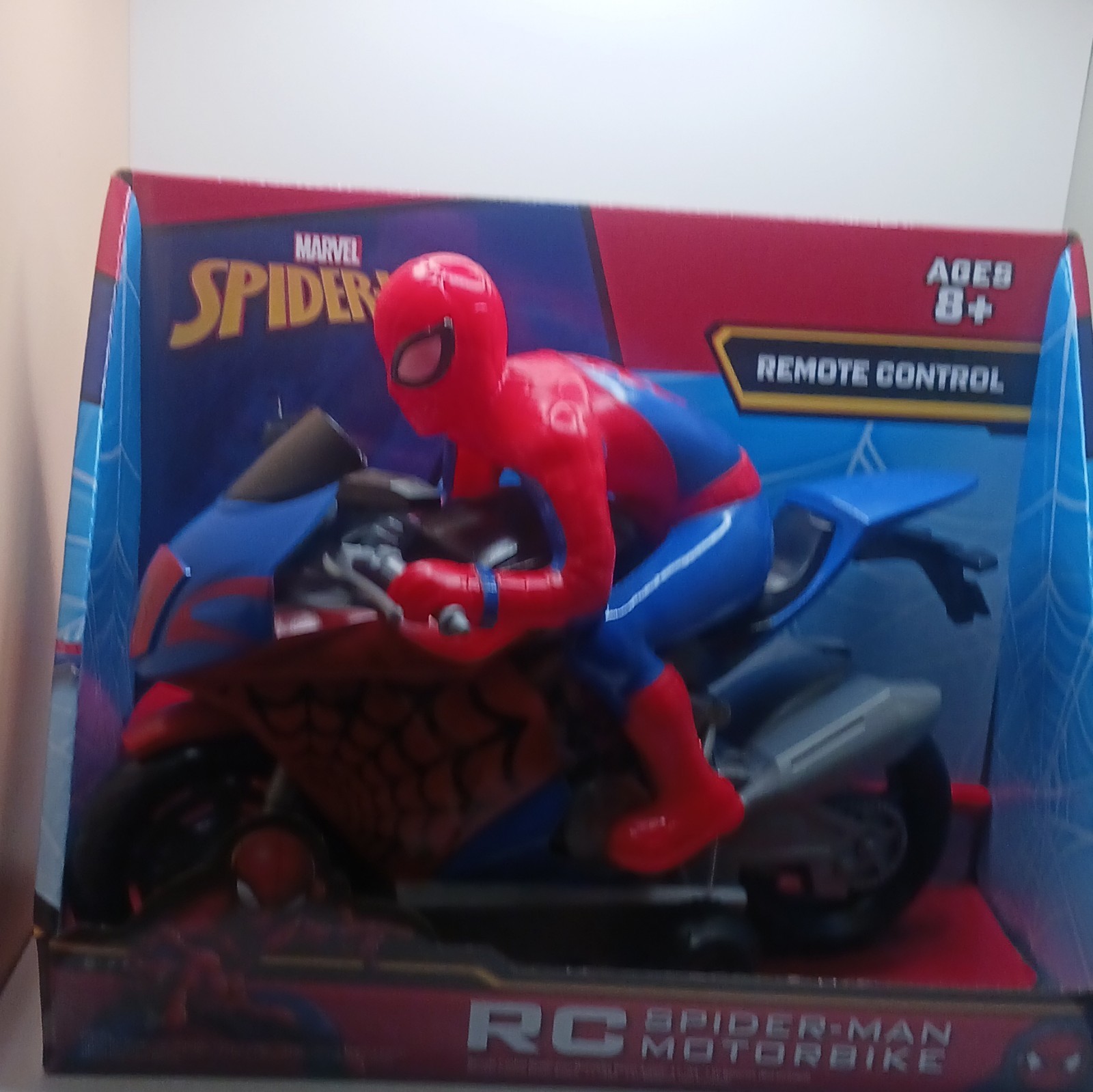Marvel Spider-Man Remote Control Motorbike Toy Red Blue Ages 8-11