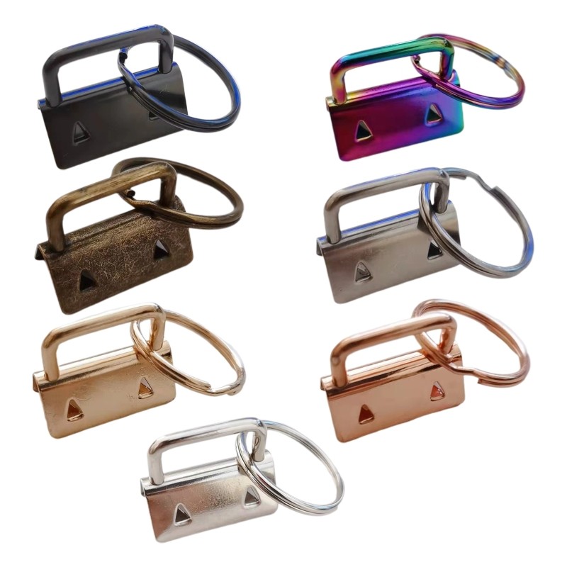 1 Inch for Key Fob Hardware Tail Clips Set of 100 with Ring Metal Iron Clip