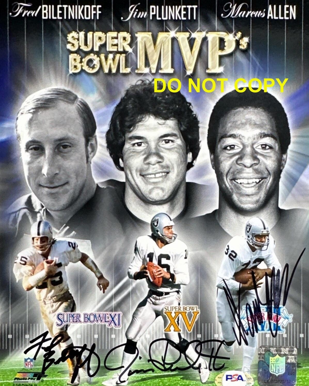 Super Bowl MVPs OAKLAND RAIDERS 3X Signed Autographed REPRINT 8x10 Photo RP