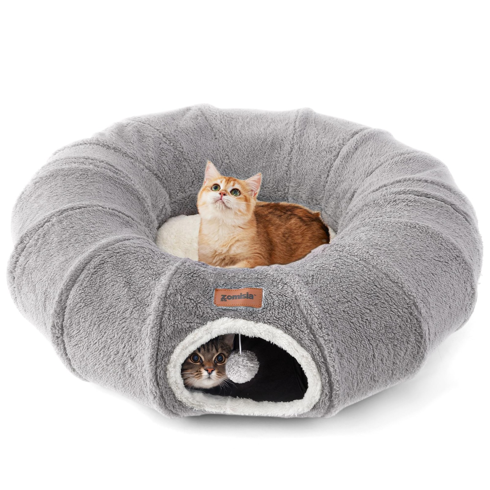 ZOMISA Cat Tunnel Bed for Indoor Cats, Cute Cat Donut Toy Tunnel for Small La...