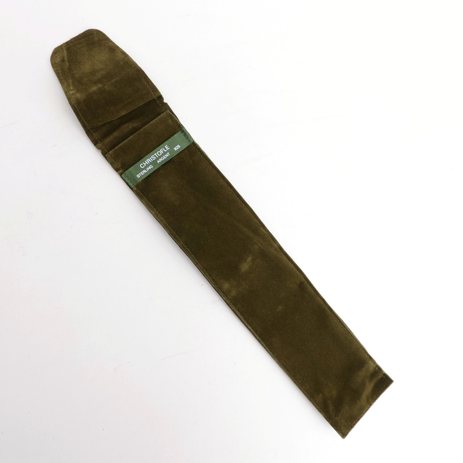 Christofle Cloth 10" Green Anti Tarnish Flatware Pouch(s) Velveteen No Monogram