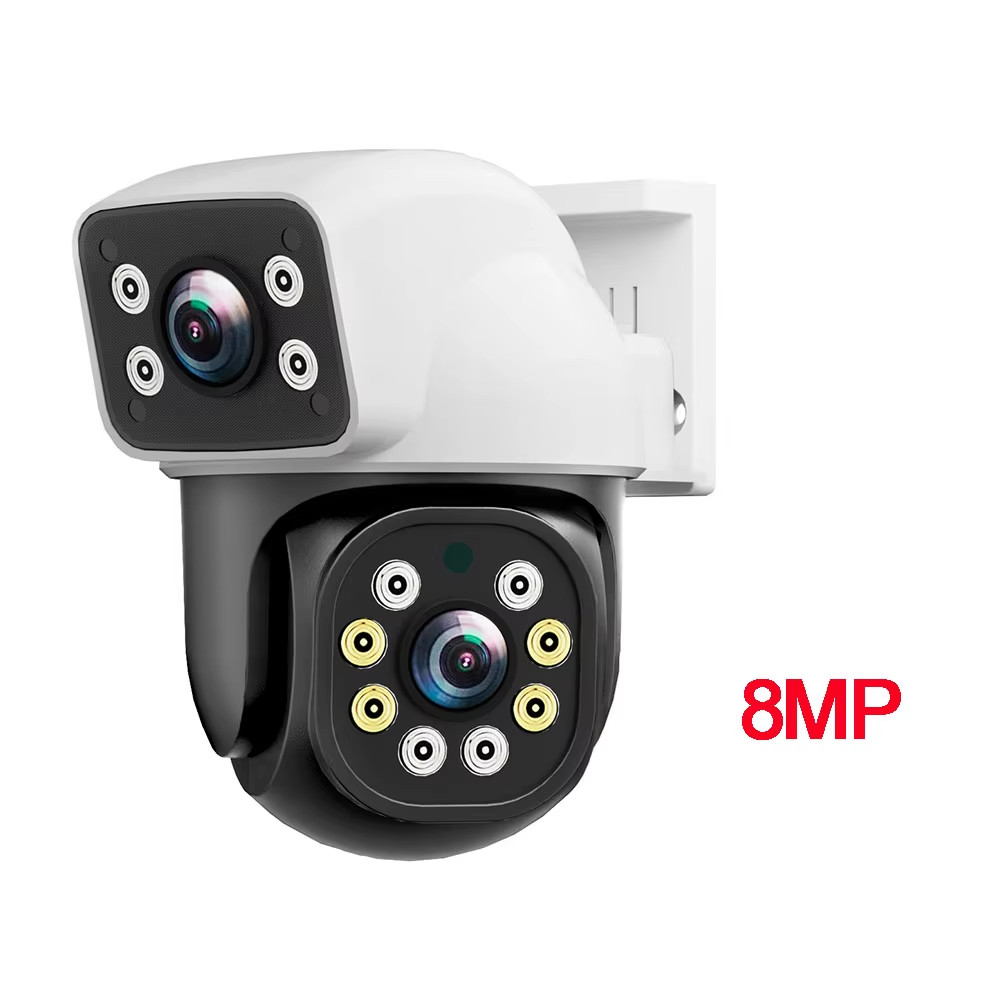 6K 12MP HD IP Camera Outdoor Three-Lens External Wifi Camera 4K Dual Screen Secu