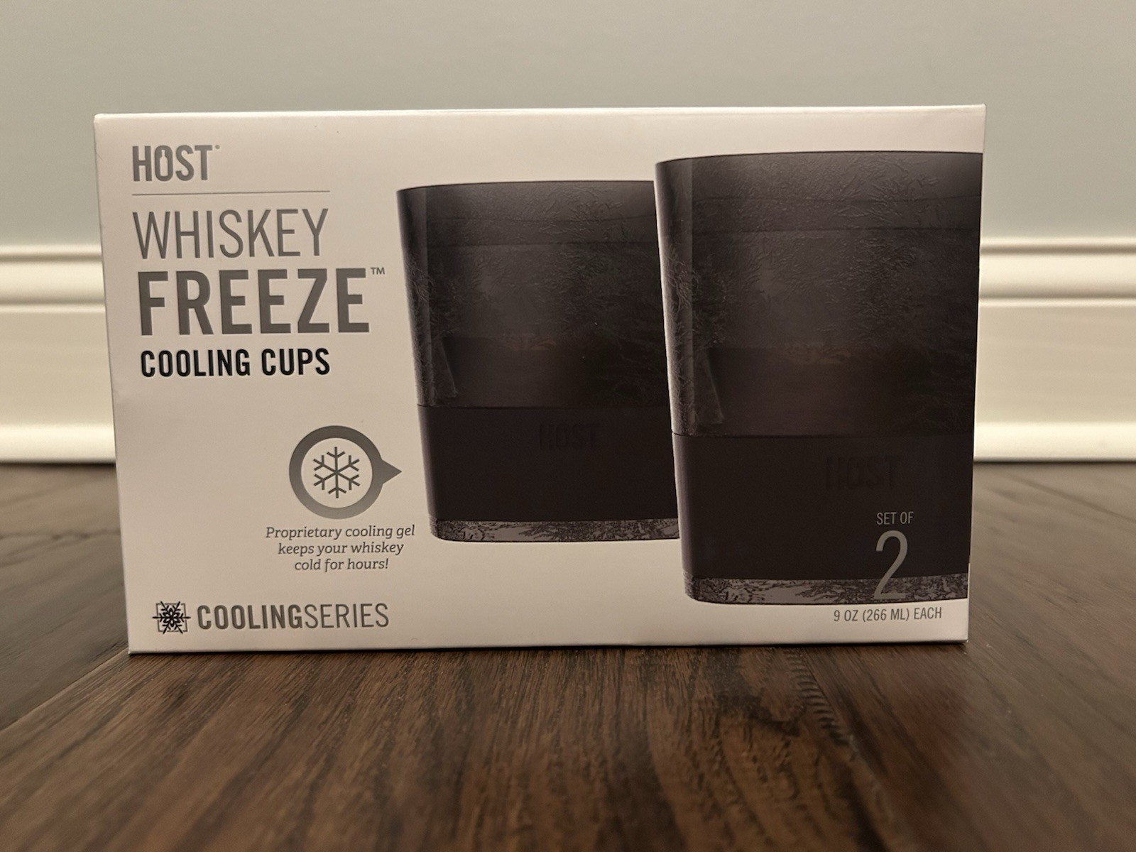 HOST Whiskey Freeze Cooling Cups Set of 2 – Double Wall Gel Freezer Glasses 9oz