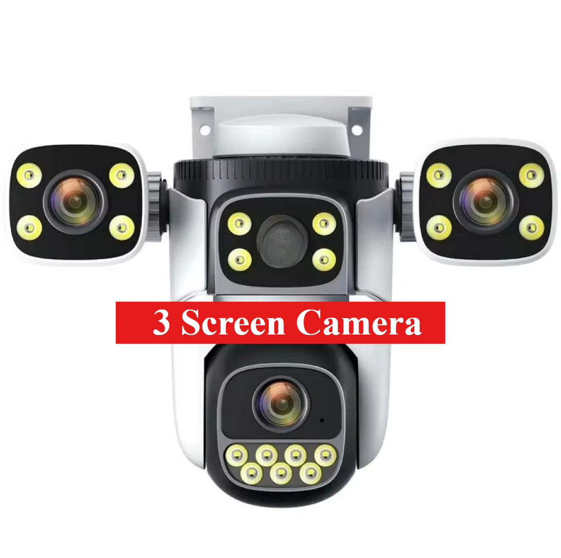 DIFANG 20MP 4 Screens Wifi Security Camera Outdoor 5X Zoom Quad Lens Auto Tracki