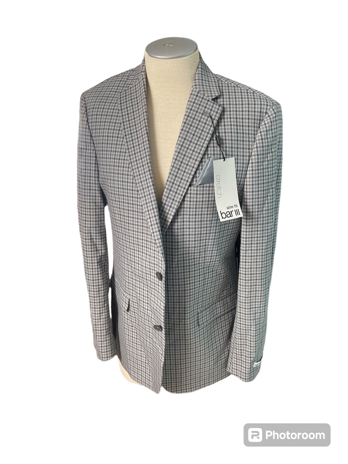 Bar III Suit Blazer Jacket 42L Slim Fit Mens Grey TTAY1CEZ0110