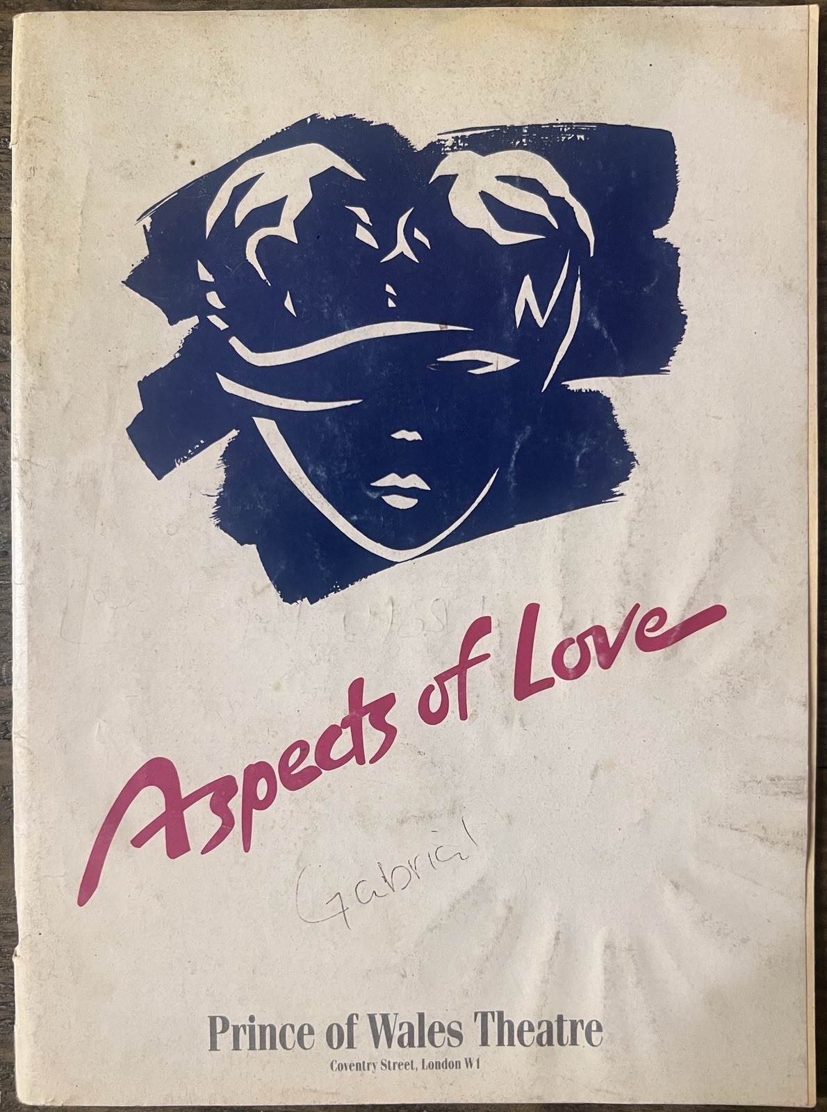 1991 Aspects of Love Theatreprint Program Prince of Wales Theatre Lloyd Webber