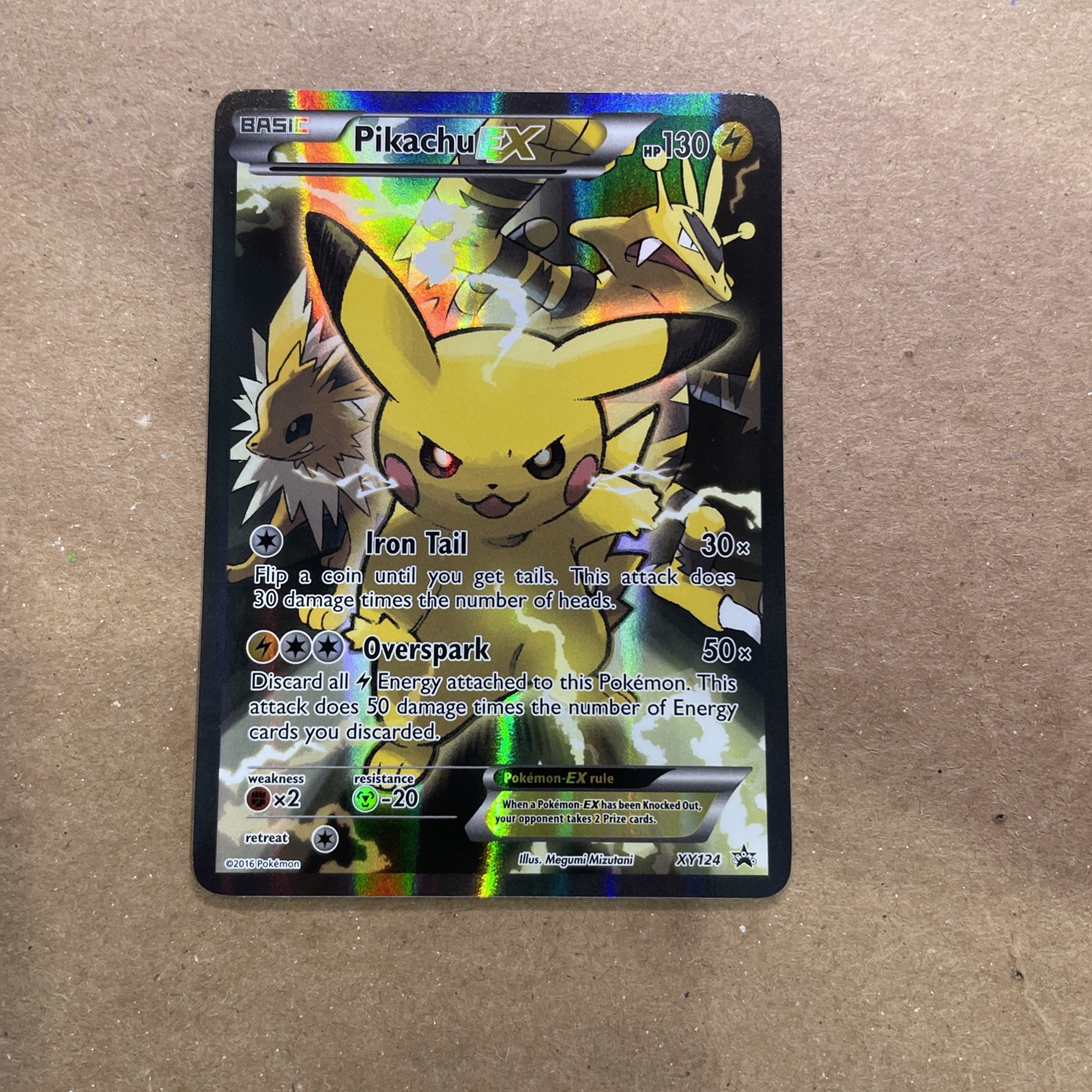 Pokémon TCG: Pikachu EX XY124 Full Art Holo XY Black Star Promo！