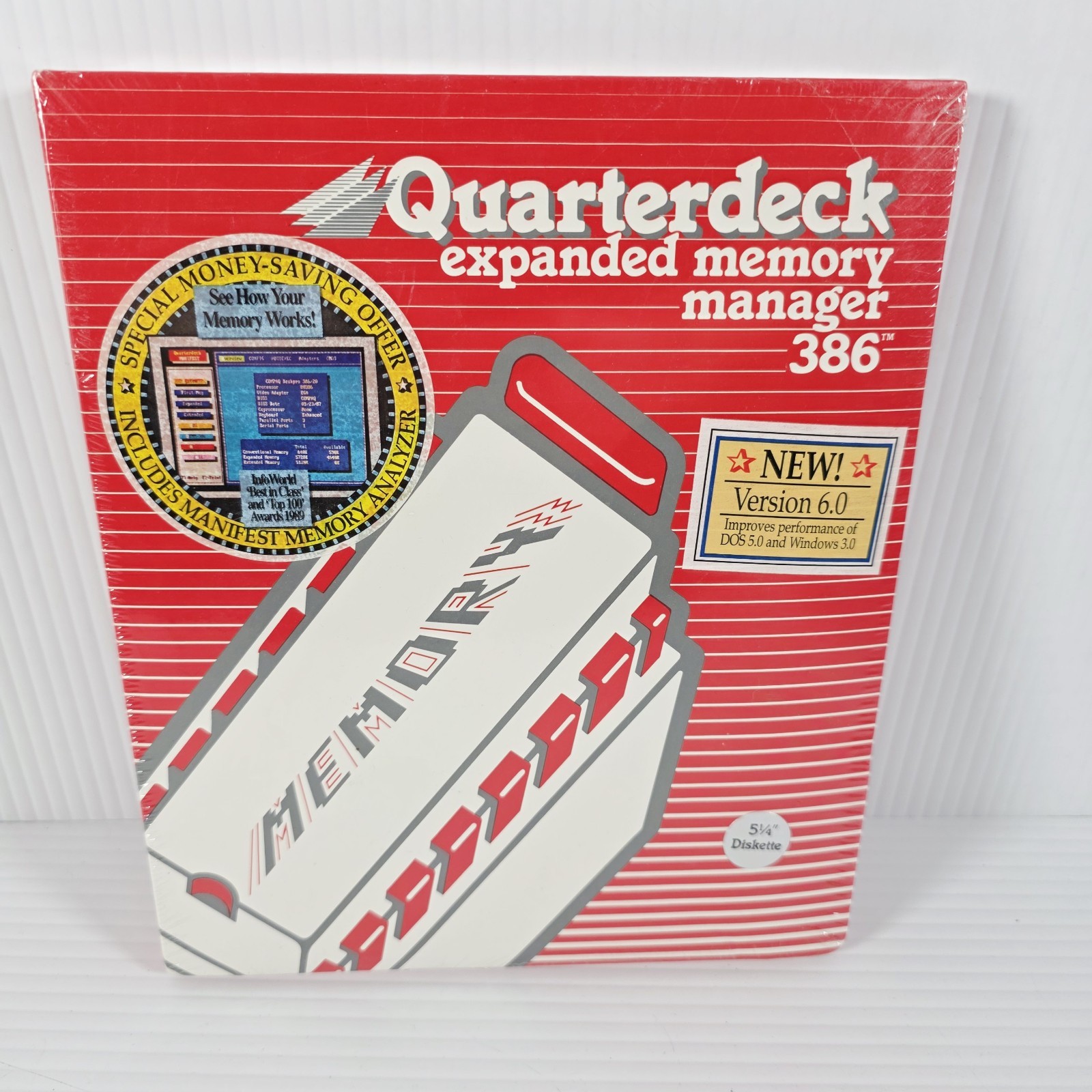 Vintage QEMM Quarterdeck 6.0 5 1/4 Expanded Memory Manager 386 -Brand New Sealed