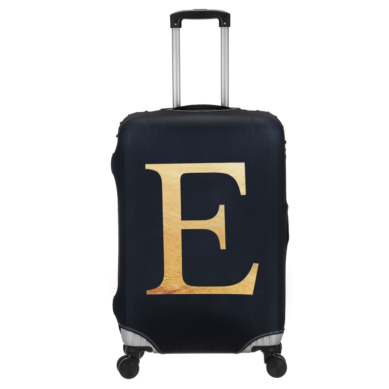 Letter-E Luggage Cover, Suitcase Covers Fits 22-24 Inch Suitcase, Black