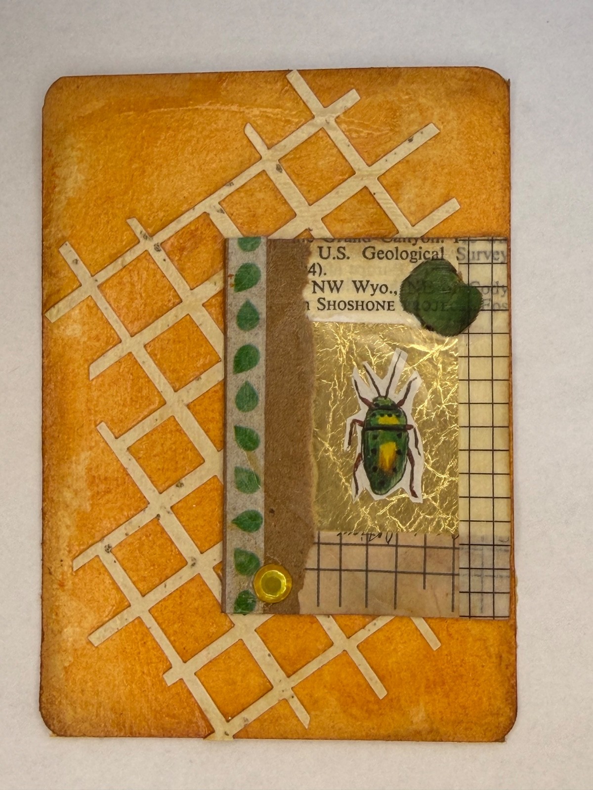 ACEO Original Art Card Abstract Mixed Media Textured Collage OOAK